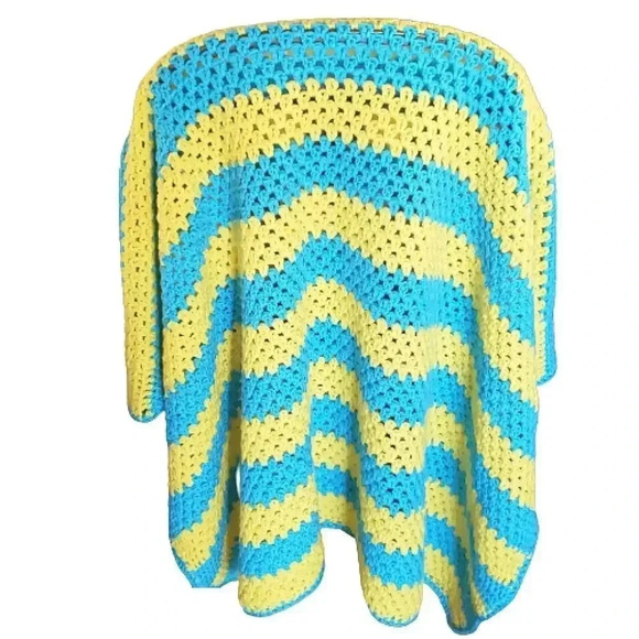 Artisan Handmade New Afghan Blanket Throw Crochet Cotton Blend - Picture 1 of 4